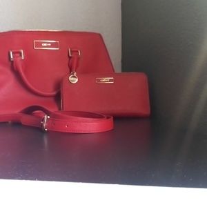 Red DKNY Purse and wallet set